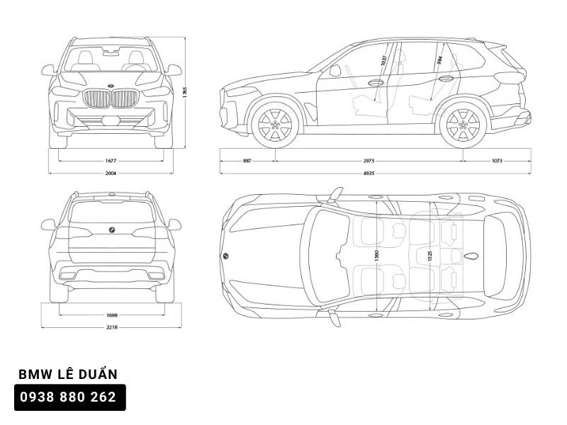 BMW X5 2024 kích thước xe