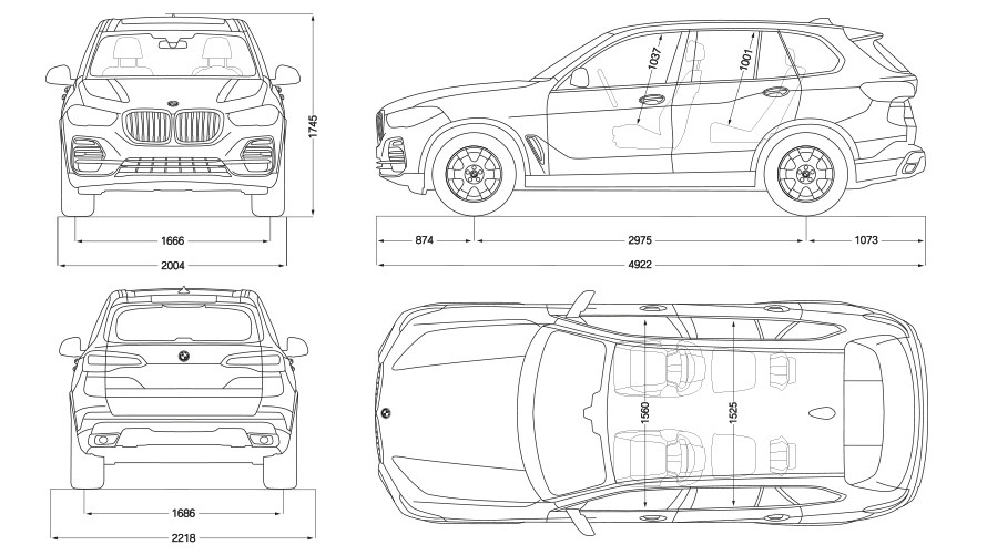 BMW X5 2023 kích thước xe BMW X5 2023 kích thước xe